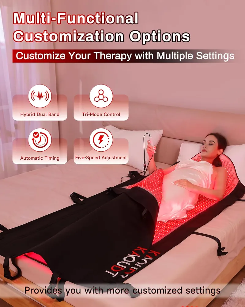 Kaoudt Dual Wavelength Infrared Red Light Blanket with 2600 LEDs